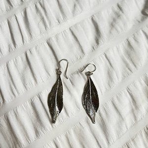 Genuine Silver Leaf Dangle Earrings
